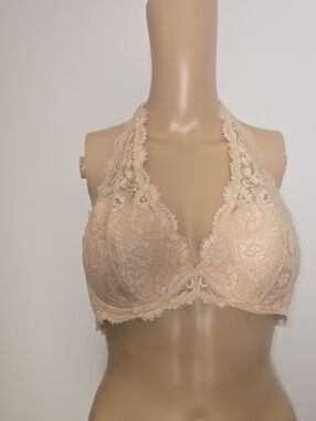 38B La SENZA Lace Halter Bralette in Nude Blush